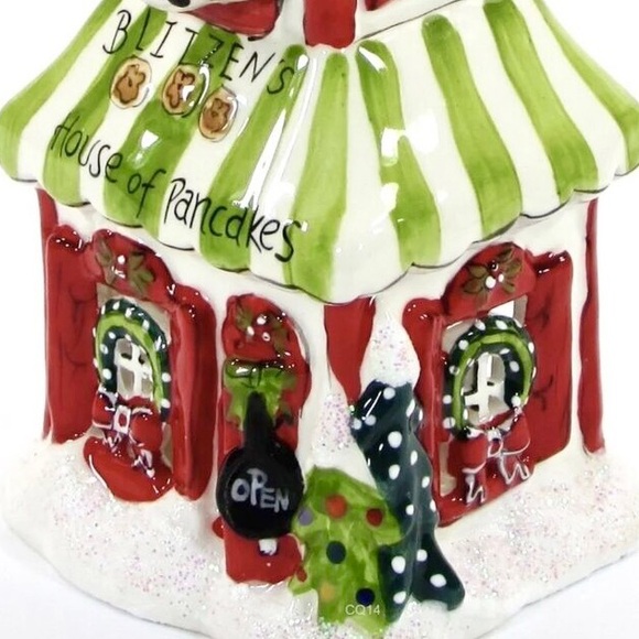 NEW Blue Sky Clay Works BLITZEN'S HOUSE OF PANCAKES 8" Candle House Christmas 🎄 - Picture 4 of 6